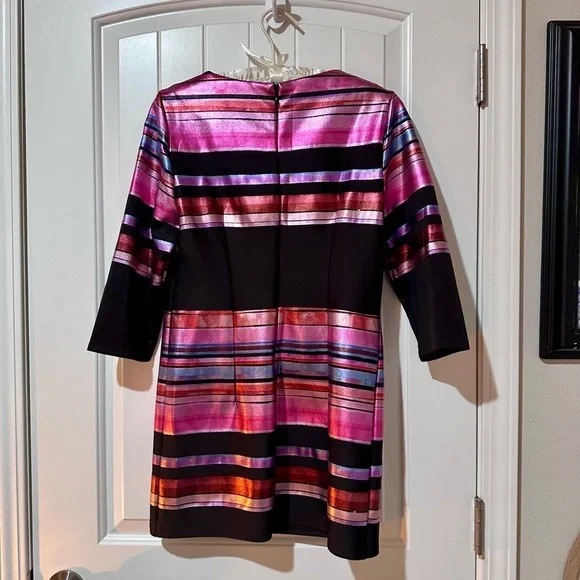 Vintage Striped Multicolor Dress 8 (retro, 80s, party) - Picture 5 of 6